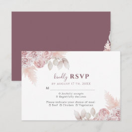 Rosas Elegantes Bege Floral Casamento RSVP