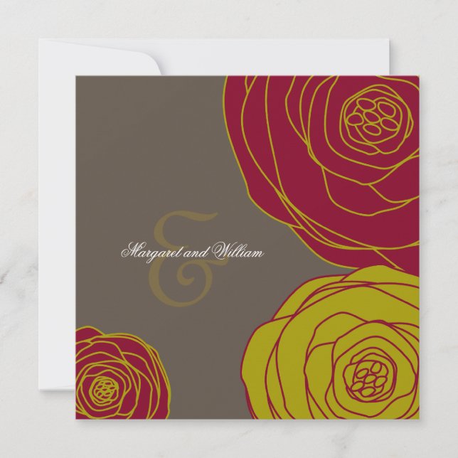 Rosas elegantes que Wedding o convite (Frente)