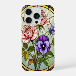 Rosas elegantes violetas selvagens vitral