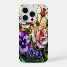 Rosas elegantes violetas selvagens vitral