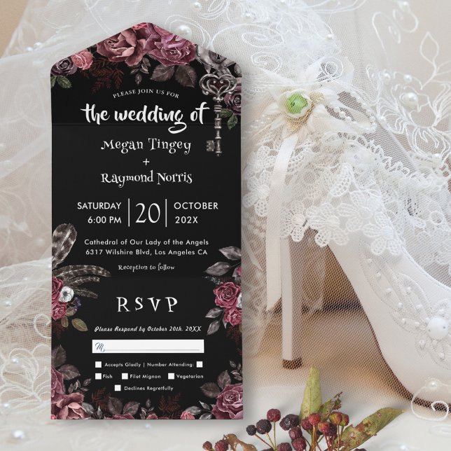 Rosas escuros Florais negros Casamento gótico (Criador carregado)