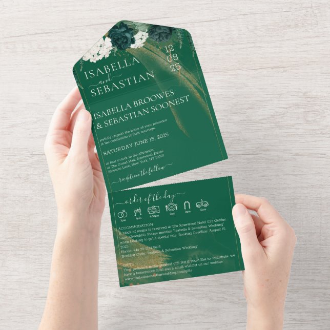 Rosas Esmeralda Douradas Salvam A Data (Aba destacável)
