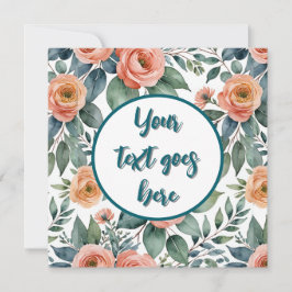 rosas flor de pêssego Convite ou cartão