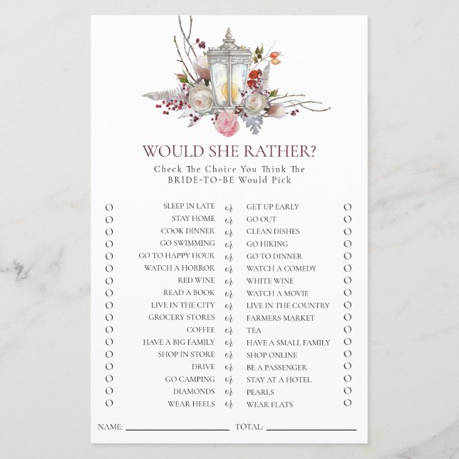 Rosas Florais Clássicos e Jogo do Chá de panela La (Frente)