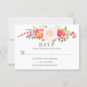 Rosas Florais cor-de-água rosa RSVP Verde