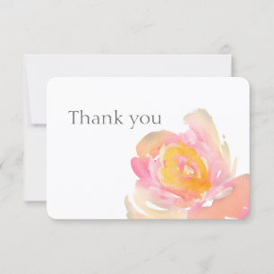 Rosas florais em aquarela obrigado. Cartão floral