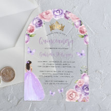 Rosas Florais Roxas com Aquarela para Quinceañera