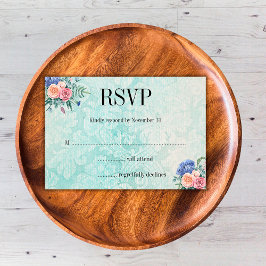 Rosas Florais Rustic e Hydrangea Wedding RSVP