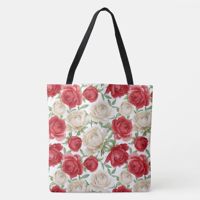 Rosas Florais Tote Bag (Frente)