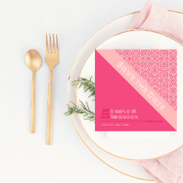 Rosas Geométricos Vermelho Guardar O Cartão Data