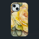 Rosas gigantes amarelas e verdes<br><div class="desc">Um belo padrão de grandes rosas amarelas com trim verde.</div>