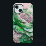 Rosas Gigantes Verdes e Rosa<br><div class="desc">Um belo padrão de grandes Rosas verdes com caimento rosa.</div>