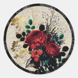 Rosas Góticos Adesivo redondo clássico