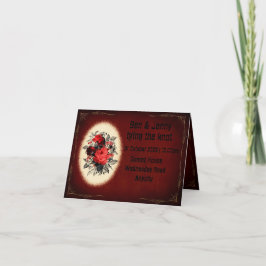 rosas góticos e quadro - convite para casamento