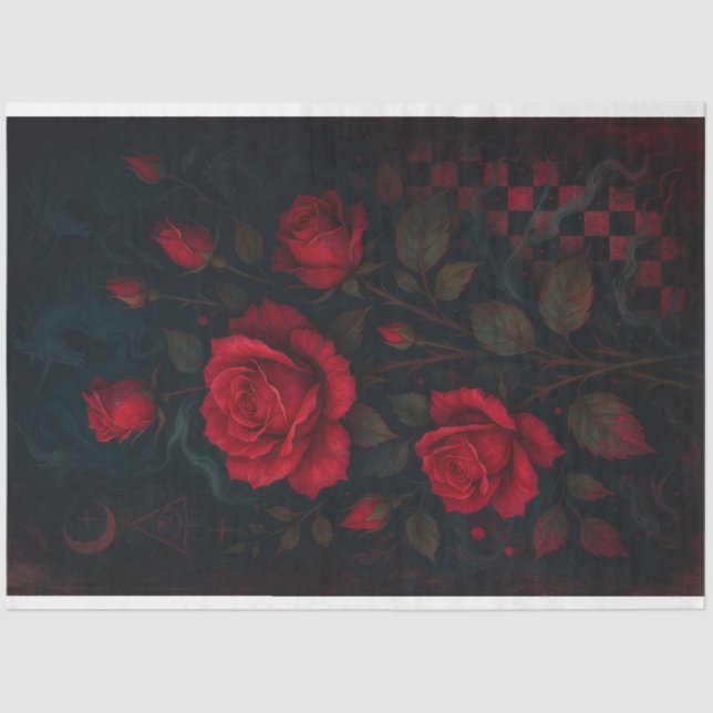 Rosas góticos em papel de dissociação de realm mís (Frente )