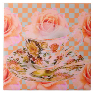 Rosas KITCHEN DREAM-TEA E TEACUP DOURADO