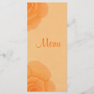 Rosas laranja esmaecidos, cartões de menu personal