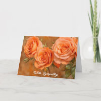 Rosas Laranja Flores Cartão de condolências de Art