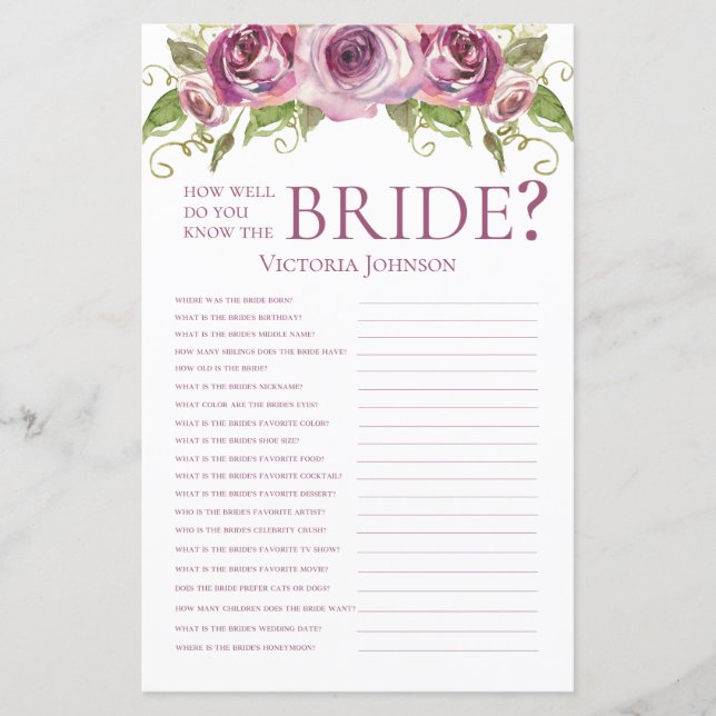 Rosas lavandas Como Conhece A Noiva? (Frente)