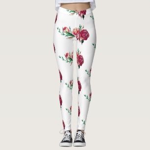 Rosas Leggings Personalizadas Florais