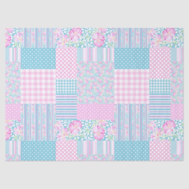 Rosas, lenço de papel dos retalhos do falso das (Frente )