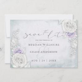 Rosas Lilac e White Shimmery salvam a data