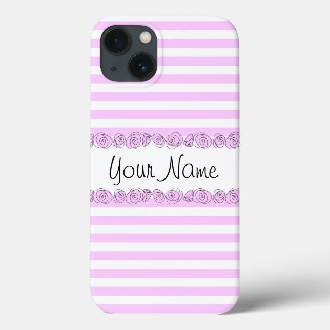 Rosas Lilac 'Name' capas de iphone de distribuição (Verso)
