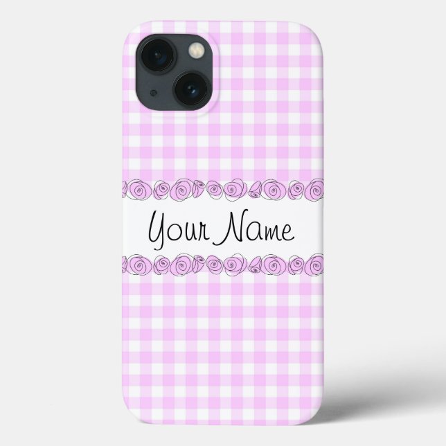 Rosas Lilac 'Name' verificação capas de iphone ver (Verso)