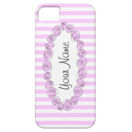 Rosas Lilac Nome listrado capas de iphone horizont