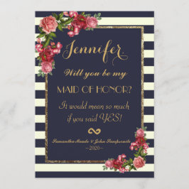 Rosas Marinhos e Dourados convites para Madrinhas