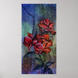 Rosas na Impressão de chuva