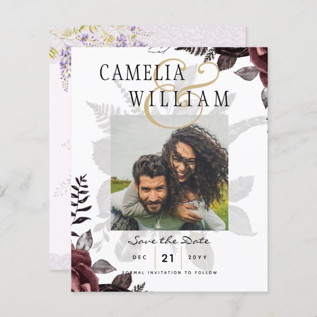 Rosas Negras Escuros de Borgonha Queda Inverno (Frente/Verso)