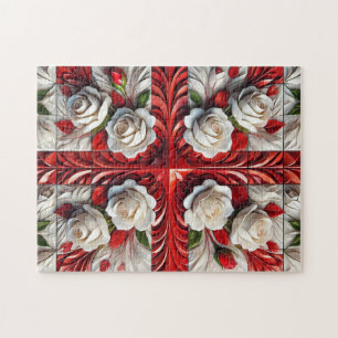 Rosas para Inglês quebra-cabeça abstrato Design