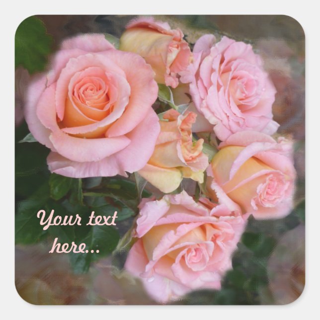 Rosas para meus adesivos ~ quadrados (Frente)