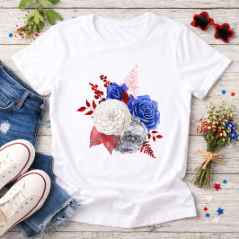 Rosas Patrióticas Vermelhas Brancas e Azuis