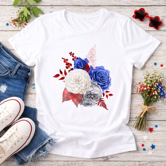 Rosas Patrióticas Vermelhas Brancas e Azuis (Criador carregado)