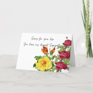 rosas pedem desculpas pela perda, cartão de compai