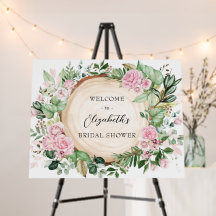 Rosas Pink Rusticas Bem-Vindos ao Chá de Noiva