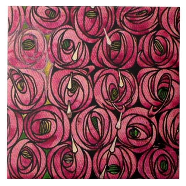 Rosas, pintura de Charles Mackintosh,  (Frente)