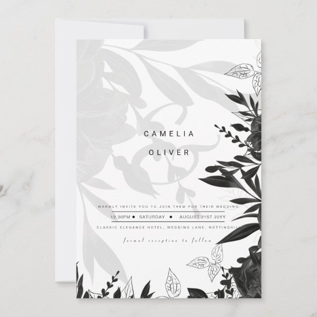 Rosas Pretos de LeahG White CONVITE (Frente)