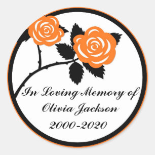 Rosas pretos laranja adesivos de simpatia personal