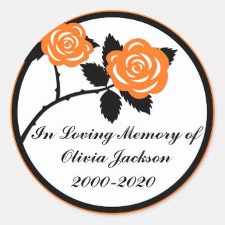 Rosas pretos laranja adesivos de simpatia personal