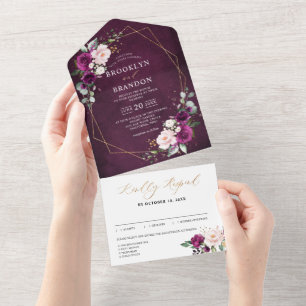 Rosas Púrpuras Rosa Espelhadas Rosa Casamento Geom