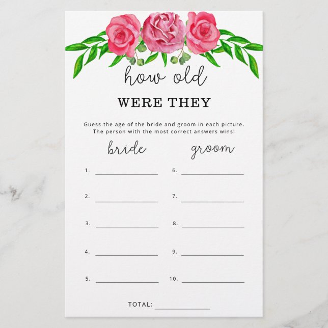 Rosas Quantos anos eles tinham (Frente)