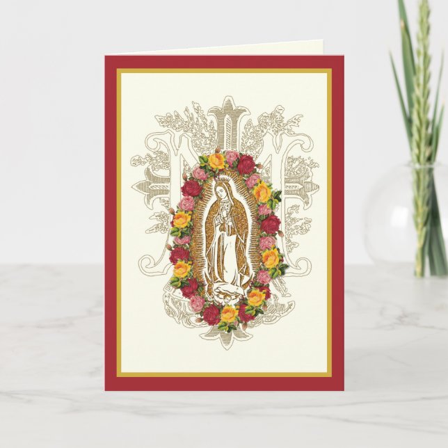Rosas Religiosas Virgem Guadalupe Cartão Espanhol (Frente)
