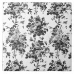 Rosas Românticas Antiguas Vintage de Cinza Branca<br><div class="desc">Rosas de cinzas monocromáticas Elegantes e sem costura,  em fundo branco.</div>