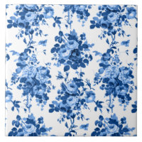 Rosas Românticos Antigos da Vintagem - Azul em Bra