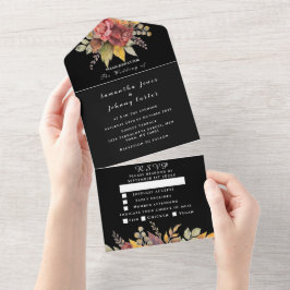 Rosas Românticos Escuros Casamento de Script Flora