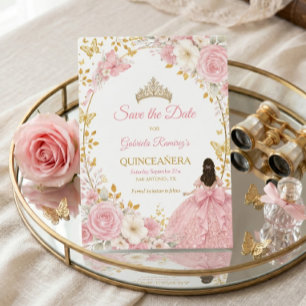 Rosas Rosa Bege Golden Quinceañera  Salve a Data