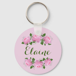 Rosas rosa Chaveiro personalizadas
